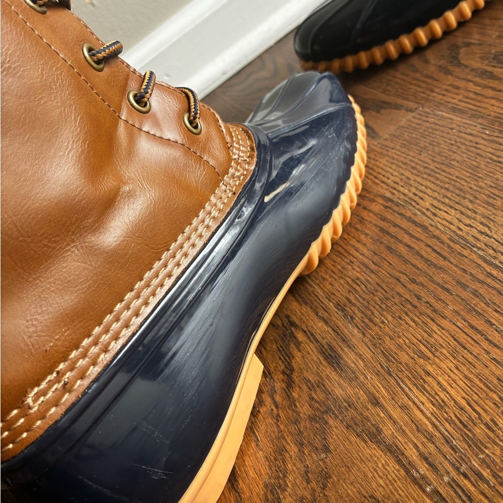 Sporto Brown & Navy Women's Lace-Up Winter Rain Boots - Picture 3 of 8